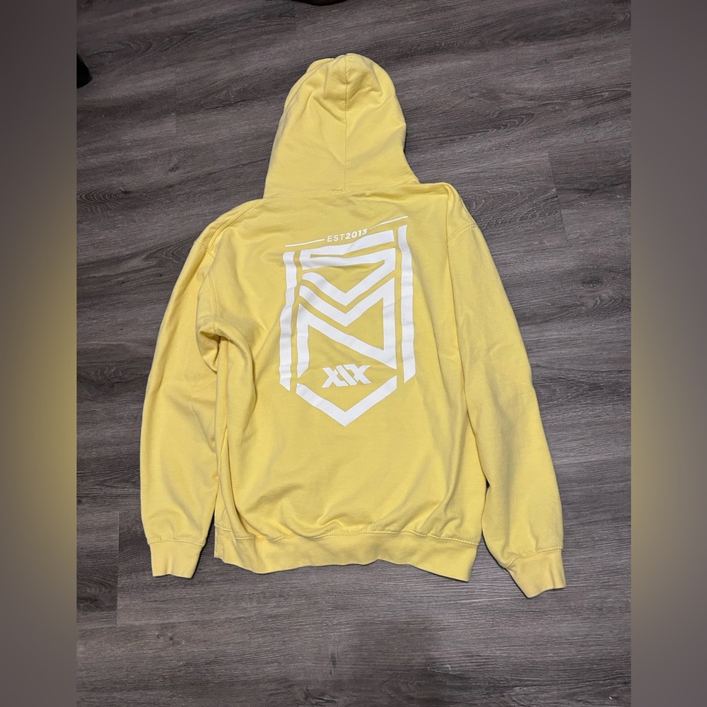 Sidemen Merch XIX OFFICIAL EST 2013 SDMN Hoodie Sz Large Yellow YouTube KSI